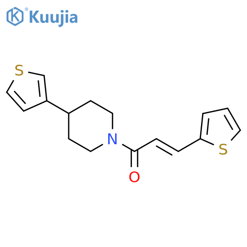 (2E)-3-(thiophen-2-yl)-1-4-(thiophen-3-yl)piperidin-1-ylprop-2-en-1-one structure