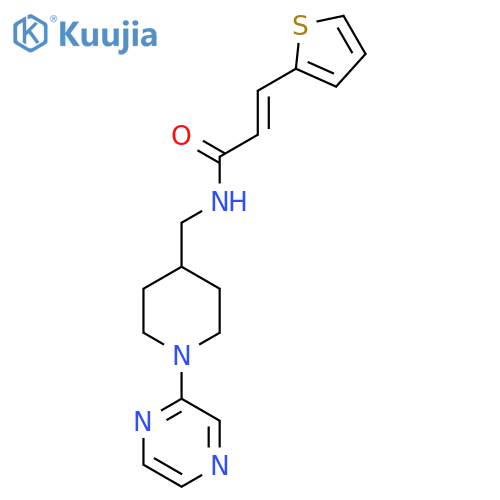 (2E)-N-{1-(pyrazin-2-yl)piperidin-4-ylmethyl}-3-(thiophen-2-yl)prop-2-enamide structure