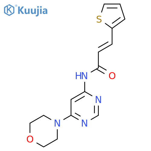 (2E)-N-6-(morpholin-4-yl)pyrimidin-4-yl-3-(thiophen-2-yl)prop-2-enamide structure