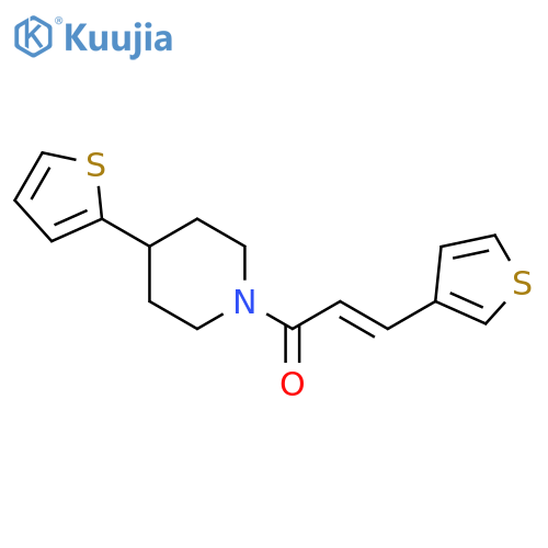 (2E)-1-[4-(thiophen-2-yl)piperidin-1-yl]-3-(thiophen-3-yl)prop-2-en-1-one structure