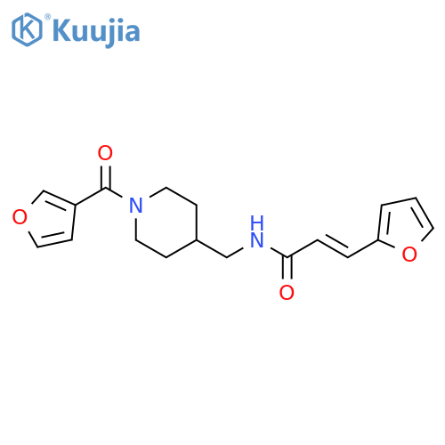 (2E)-3-(furan-2-yl)-N-{[1-(furan-3-carbonyl)piperidin-4-yl]methyl}prop-2-enamide structure