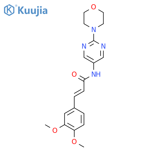 (2E)-3-(3,4-dimethoxyphenyl)-N-2-(morpholin-4-yl)pyrimidin-5-ylprop-2-enamide structure