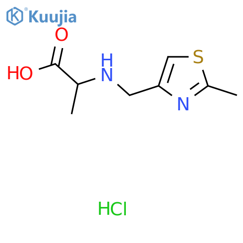 2-{(2-methyl-1,3-thiazol-4-yl)methylamino}propanoic acid hydrochloride structure