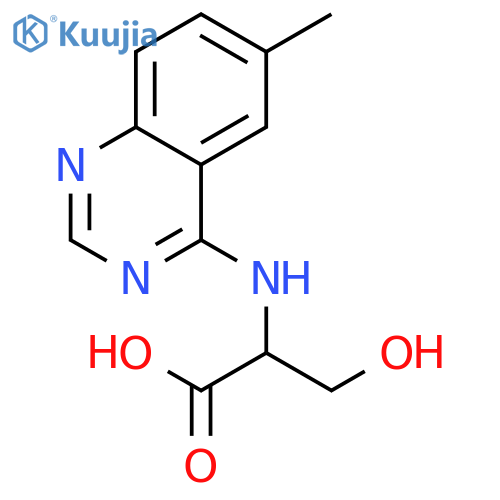 3-Hydroxy-2-(6-methyl-quinazolin-4-ylamino)-propionic acid structure