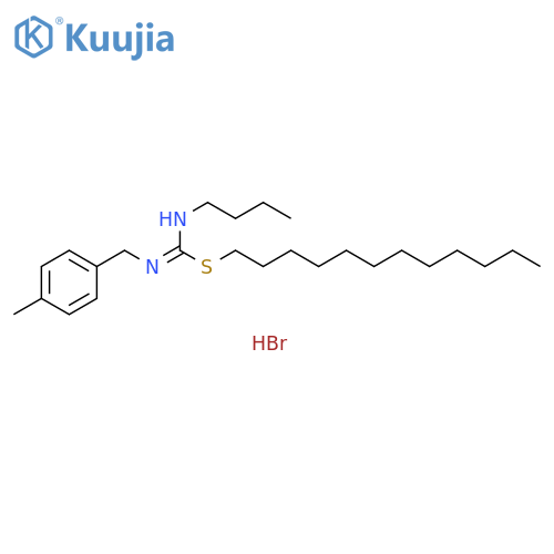 butyl(dodecylsulfanyl)({(4-methylphenyl)methylamino})methylideneazanium bromide structure