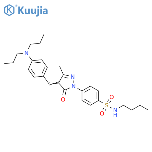 Benzenesulfonamide,N-butyl-4-[4-[[4-(dipropylamino)phenyl]methylene]-4,5-dihydro-3-methyl-5-oxo-1H-pyrazol-1-yl]- structure