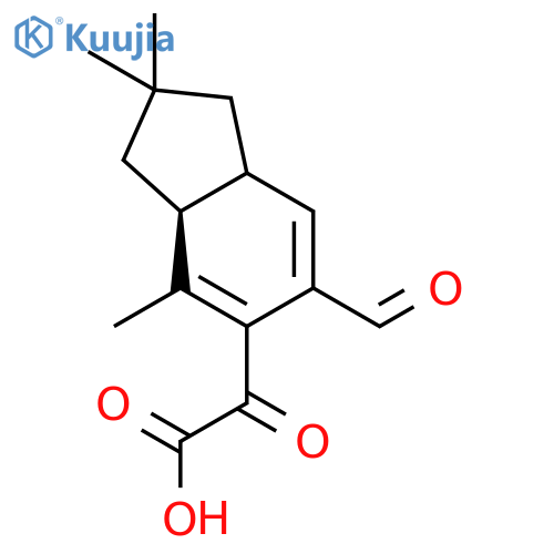 1H-Indene-5-aceticacid, 6-formyl-2,3,3a,7a-tetrahydro-2,2,4-trimethyl-a-oxo-, (3aS,7aS)- structure