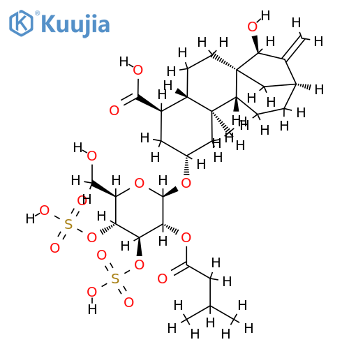 15alpha-hydroxy-2beta-[[2-O-isovaleryl-3,4alpha-di-O-sulpho-beta-D-glucopyranosyl]oxy]-19-norkaur-16-en-18-oic acid structure