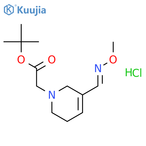 tert-butyl {5-[(E)-(methoxyimino)methyl]-3,6-dihydropyridin-1(2H)-yl}acetate hydrochloride (1:1) structure