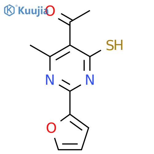 1-2-(furan-2-yl)-6-methyl-4-sulfanylidene-1,4-dihydropyrimidin-5-ylethan-1-one structure