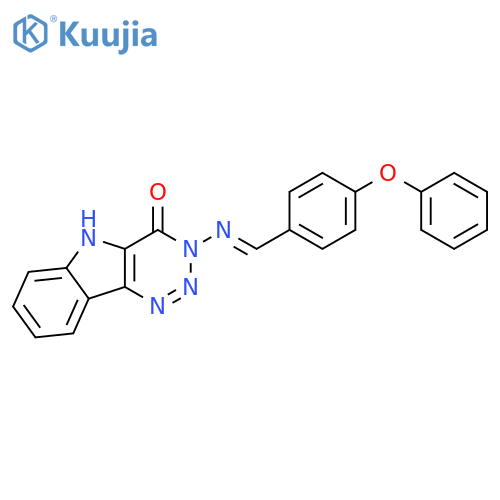 4H-1,2,3-Triazino[5,4-b]indol-4-one,3,5-dihydro-3-[[(4-phenoxyphenyl)methylene]amino]- structure
