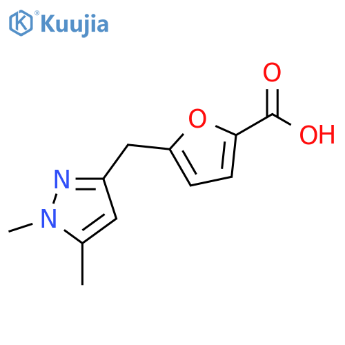 5-(1,5-Dimethyl-1H-pyrazol-3-ylmethyl)-furan-2-carboxylic acid structure