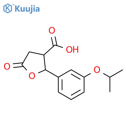 2-(3-Isopropoxy-phenyl)-5-oxo-tetrahydro-furan-3-carboxylic acid structure