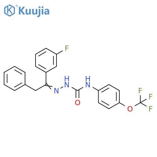 Hydrazinecarboxamide,2-[1-(3-fluorophenyl)-2-phenylethylidene]-N-[4-(trifluoromethoxy)phenyl]- structure