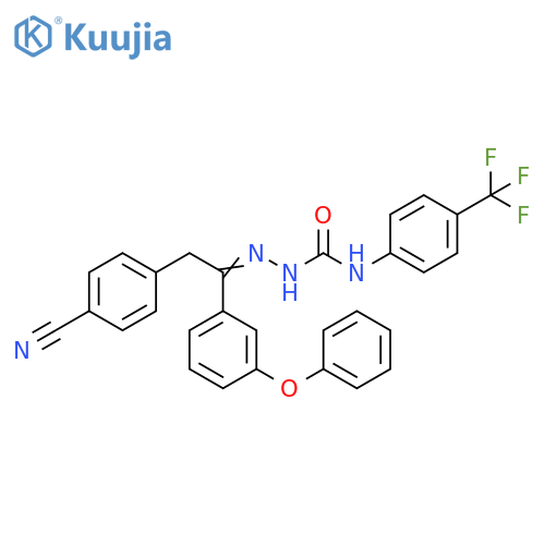 Hydrazinecarboxamide,2-[2-(4-cyanophenyl)-1-(3-phenoxyphenyl)ethylidene]-N-[4-(trifluoromethyl)phenyl]- structure