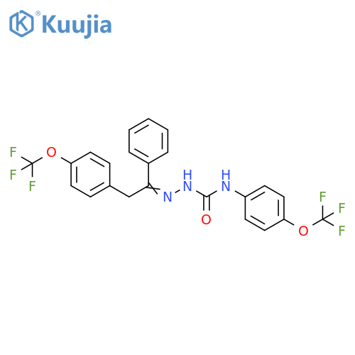 Hydrazinecarboxamide,2-[1-phenyl-2-[4-(trifluoromethoxy)phenyl]ethylidene]-N-[4-(trifluoromethoxy)phenyl]- structure