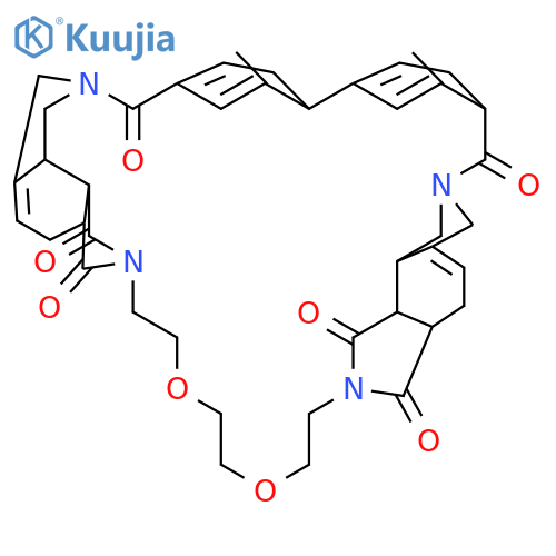 8,11:12,15-Dietheno-1,33:4,6:17,19:22,24-tetramethanodibenzo[i,y][1,4,7,12,23,28]dioxatetraazacyclotriacontine-7,16,23,34,35,36(2H,18H)-hexone, 1,4a,5,18a,21,22,22a,25,26,28,29,31,32,34a-tetradecahydro-, (1R,4aR,18aR,22R,22aS,34aS)-rel- structure