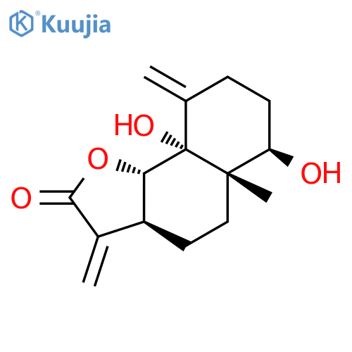 Naphtho[1,2-b]furan-2(3H)-one,decahydro-6,9a-dihydroxy-5a-methyl-3,9-bis(methylene)-, (3aS,5aS,6R,9aR,9bS)- structure