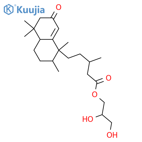 2-Oxo-1(10),13-halimadien-15-oic acid; (8α,13E)-form, 13ξ,14-Dihydro, 15-O-(2R,3-dihydroxypropyl) ester structure