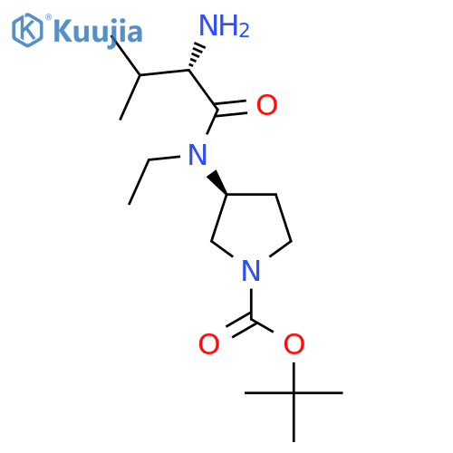 (S)-3-[((S)-2-Amino-3-methyl-butyryl)-ethyl-amino]-pyrrolidine-1-carboxylic acid tert-butyl ester structure