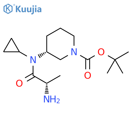 (R)-3-[((s)-2-amino-propionyl)-cyclopropyl-amino]-piperidine-1-carboxylic acid tert-butyl ester structure