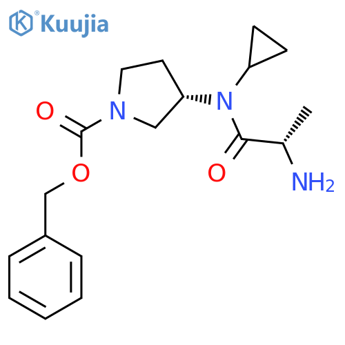 (S)-3-[((S)-2-Amino-propionyl)-cyclopropyl-amino]-pyrrolidine-1-carboxylic acid benzyl ester structure