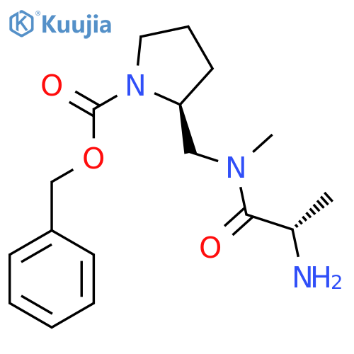 (S)-2-{[((S)-2-Amino-propionyl)-methyl-amino]-methyl}-pyrrolidine-1-carboxylic acid benzyl ester structure