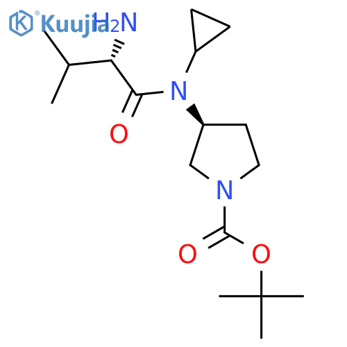 Tert-butyl (3S)-3-[[(2S)-2-amino-3-methylbutanoyl]-cyclopropylamino]pyrrolidine-1-carboxylate structure