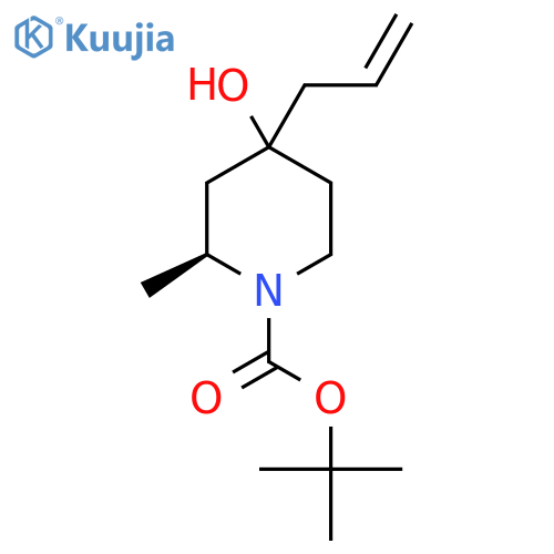(2S)-Tert-butyl 4-allyl-4-hydroxy-2-methylpiperidine-1-carboxylate structure