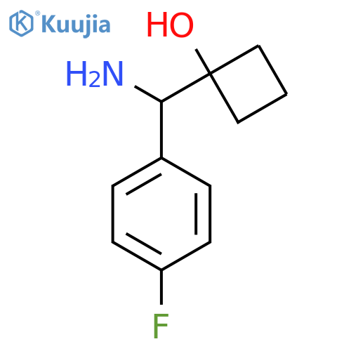 1-(Amino(4-fluorophenyl)methyl)cyclobutanol structure