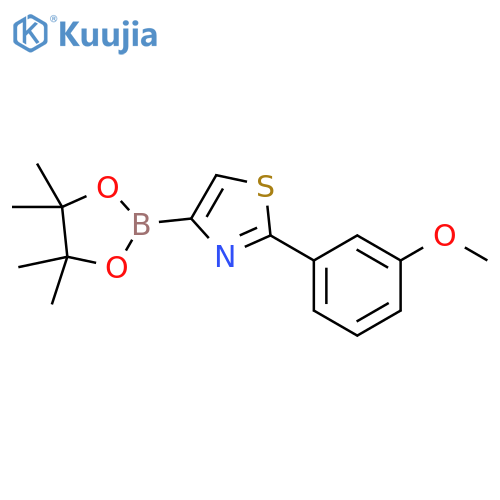 2-(3-methoxyphenyl)-4-(4,4,5,5-tetramethyl-1,3,2-dioxaborolan-2-yl)thiazole structure