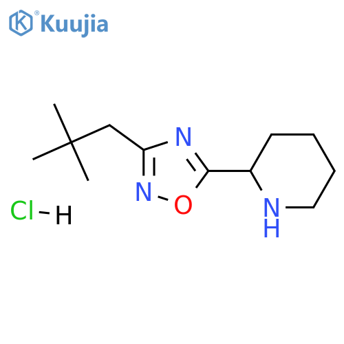 2-[3-(2,2-Dimethylpropyl)-1,2,4-oxadiazol-5-yl]piperidine hydrochloride structure