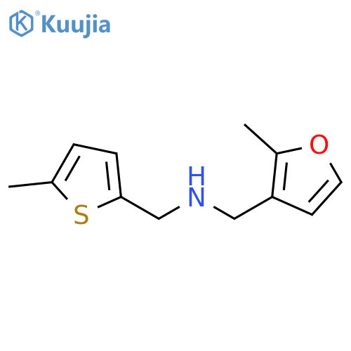 (2-Methyl-furan-3-ylmethyl)-(5-methyl-thiophen-2-ylmethyl)-amine structure