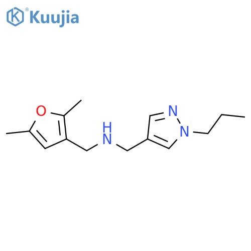 (2,5-Dimethyl-furan-3-ylmethyl)-(1-propyl-1H-pyrazol-4-ylmethyl)-amine structure