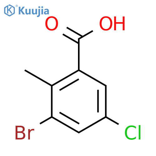 3-Bromo-5-chloro-2-methylbenzoic acid structure