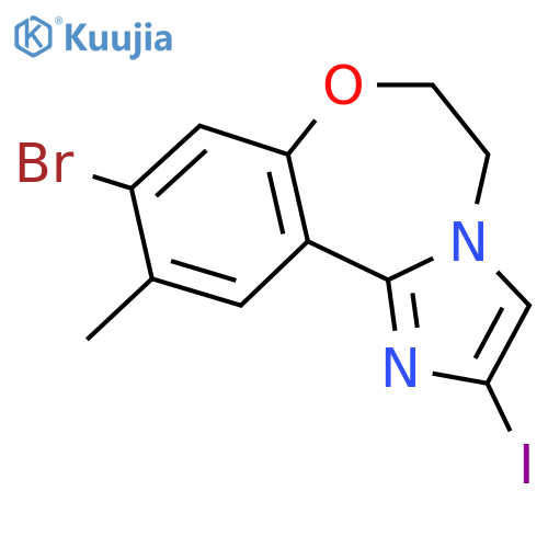 9-Bromo-2-iodo-10-methyl-5,6-dihydrobenzo[f]imidazo[1,2-d][1,4]oxazepine structure