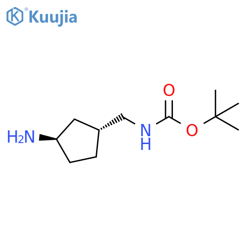 tert-butyl N-[[trans-3-aminocyclopentyl]methyl]carbamate structure