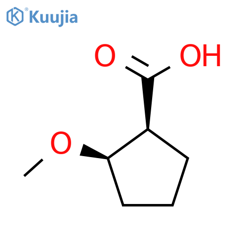 (1S,2R)-2-methoxycyclopentane-1-carboxylic acid structure
