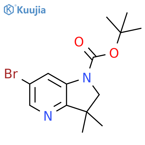 tert-butyl 6-bromo-3,3-dimethyl-1H,2H,3H-pyrrolo[3,2-b]pyridine-1-carboxylate structure