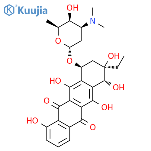 5,12-Naphthacenedione,8-ethyl-7,8,9,10-tetrahydro-1,6,7,8,11-pentahydroxy-10-[[2,3,6-trideoxy-3-(dimethylamino)-a-L-lyxo-hexopyranosyl]oxy]-,(7R,8R,10S)- structure