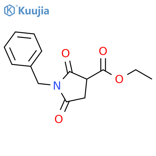 3-Pyrrolidinecarboxylic acid, 2,5-dioxo-1-(phenylmethyl)-, ethyl ester structure
