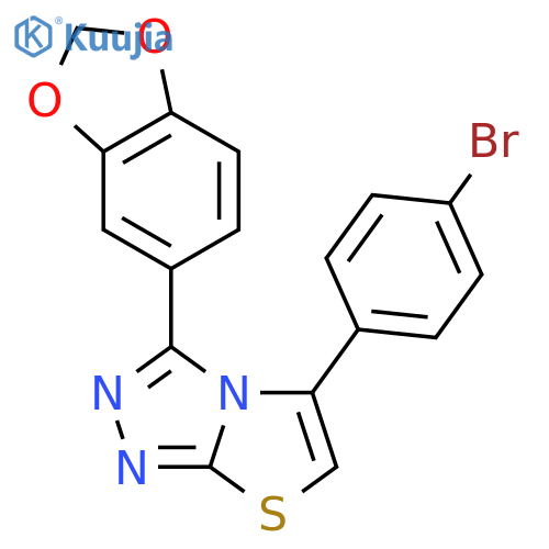 Thiazolo[2,3-c]-1,2,4-triazole,3-(1,3-benzodioxol-5-yl)-5-(4-bromophenyl)- structure