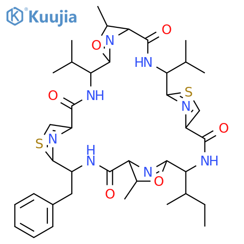 6,20-Dioxa-13,27-dithia-3,10,17,24,29,30,31,32-octaazapentacyclo[24.2.1.15,8.112,15.119,22]dotriaconta-5(32),12(31),14,19(30),26(29),28-hexaene-2,9,16,23-tetrone,7,21-dimethyl-4,11-bis(1-methylethyl)-18-(1-methylpropyl)-25-(phenylmethyl)-,(4S,7R,8S,11R,18S,21R,22S,25R)- (9CI) structure