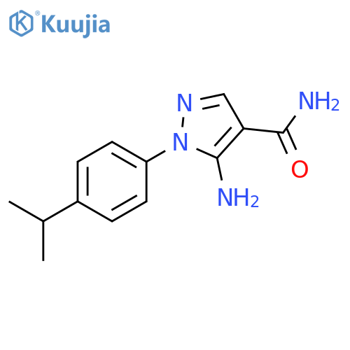 5-amino-1-(4-isopropylphenyl)-1H-pyrazole-4-carboxamide structure