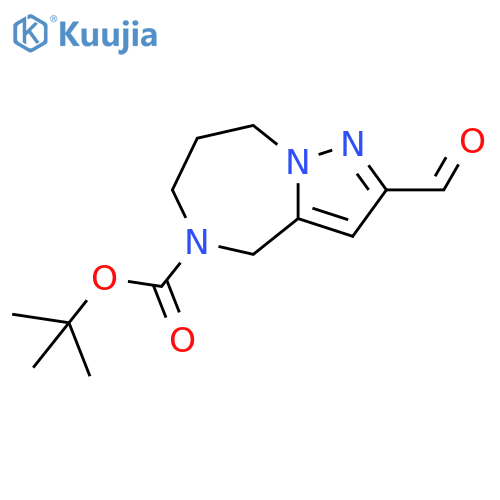 tert-butyl 2-formyl-7,8-dihydro-4H-pyrazolo[1,5-a][1,4]diazepine-5(6H)-carboxylate structure