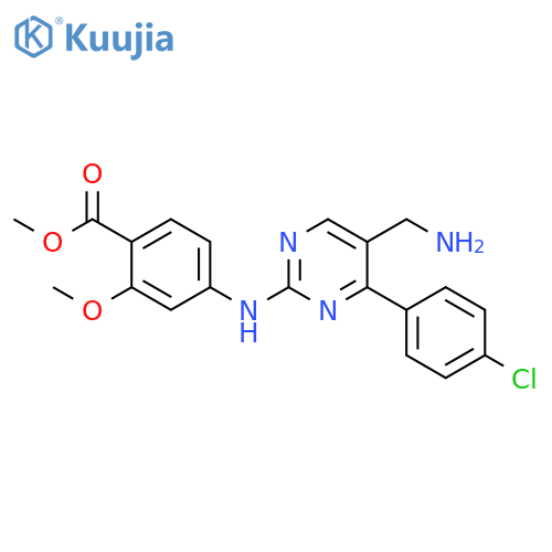 methyl 4-((5-(aminomethyl)-4-(4-chlorophenyl)pyrimidin-2-yl)amino)-2-methoxybenzoate structure