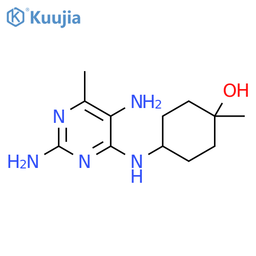 4-[(2,5-diamino-6-methyl-pyrimidin-4-yl)amino]-1-methyl-cyclohexanol structure