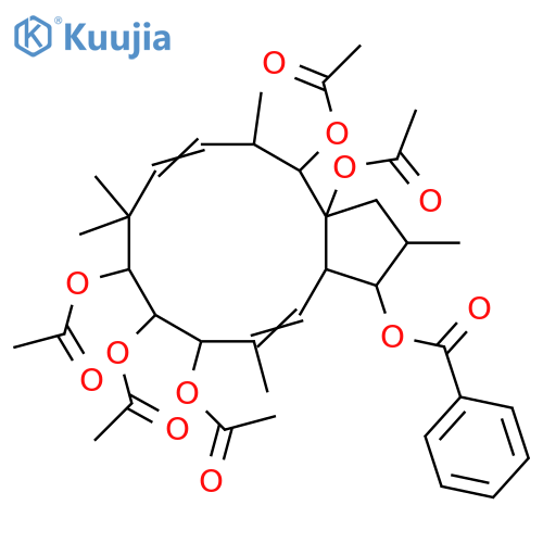 5,11-Jatrophadiene-3,7,8,9,14,15-hexol; (2β,3β,5Z,7β,8β,9α,11E,13β,14β,15β)-form, 3-Benzoyl, 7,8,9,14,15-penta-Ac structure