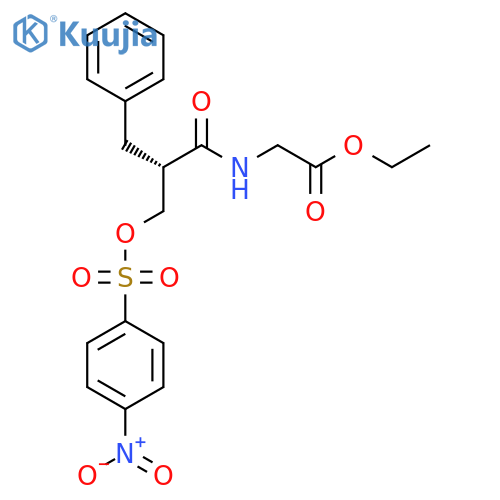 (S)-Ethyl 2-(2-benzyl-3-(4-nitrophenylsulfonyloxy)propanamido)acetate structure