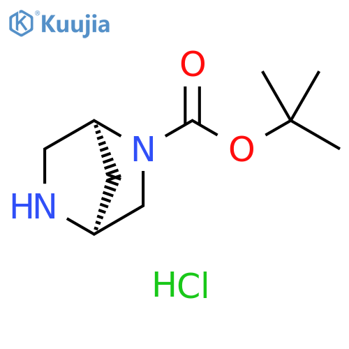 tert-butyl (1S,4S)-2,5-diazabicyclo[2.2.1]heptane-2-carboxylate;hydrochloride structure